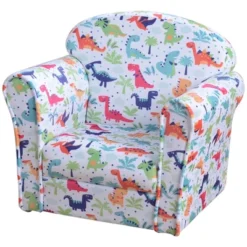 Qaba Kid's Sofa Chair With Dinosaur Design And Thick Padding, Flannel-Covered Toddler Armchair For Bedroom, Playroom -Children Products Store GUEST fa080181 62b6 4121 a01c 29a75601f9c0