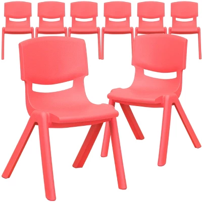 Flash Furniture 8 Pack Plastic Stackable School Chair With 12" Seat Height 6 Flash Furniture 8 Pack Plastic Stackable School Chair With 12" Seat Height - Image 4