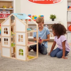 Melissa & Doug Hi-Rise Wooden Dollhouse With Furniture, Garage And Working Elevator -Children Products Store GUEST fc7e88d1 de02 4f7d b868 5019e6c1a40c