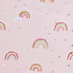 Natalie Rainbow With Metallic Printed Total Blackout Window Panel Pink - Mi Zone -Children Products Store GUEST ff1254e6 be59 4a18 b2ad e0eb4c710d07