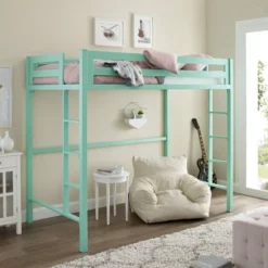 Twin Premium Deluxe Metal Loft Bed - Saracina Home -Children Products Store GUEST ff495ed3 7bdc 446b 917b 99c9c08c6800