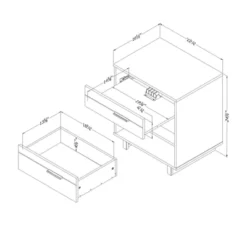 Fynn Nightstand With Cord Catcher - South Shore -Children Products Store GUEST ff517ddc e2cc 4549 b356 50673a6df909